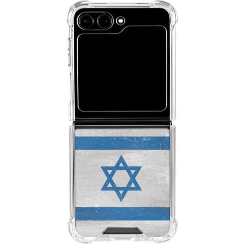 Israel Flag Distressed Galaxy Z Flip6 Clear Case
